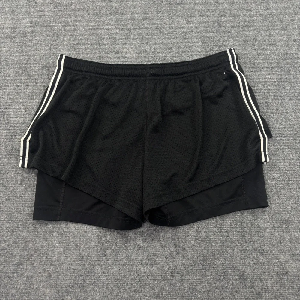 Nike‎ 2-in-1 Shorts XL Black Dri-Fit Mesh Layered Compression Women's